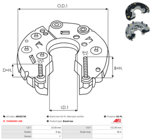 Pont de diode alternateur ARC0274S