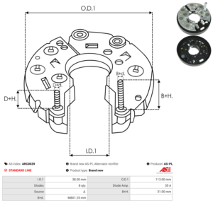 Pont de diode alternateur ARC0039