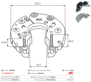 Pont de diode alternateur ARC1005