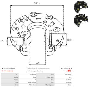 Pont de diode alternateur ARC0040