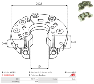 Pont de diode alternateur ARC1015