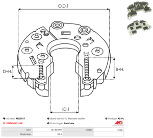 Pont de diode alternateur ARC1017