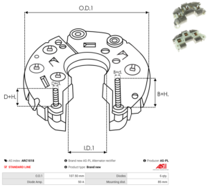Pont de diode alternateur ARC1018