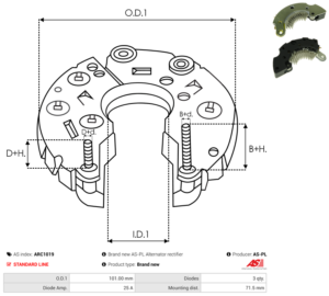 Pont de diode alternateur ARC1019