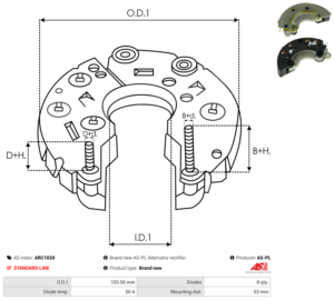 Pont de diode alternateur ARC1020