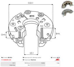 Pont de diode alternateur ARC1021