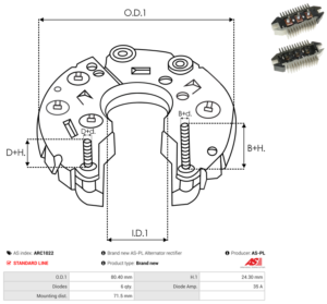 Pont de diode alternateur ARC1022