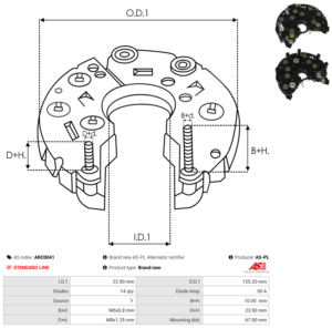 Pont de diode alternateur ARC0041