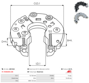 Pont de diode alternateur ARC1024
