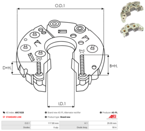 Pont de diode alternateur ARC1028