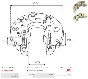 Pont de diode alternateur ARC1029