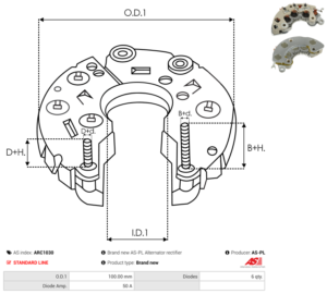 Pont de diode alternateur ARC1030