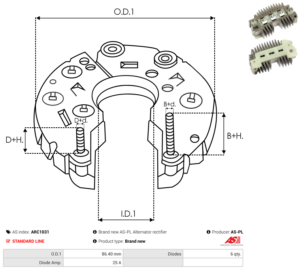 Pont de diode alternateur ARC1031