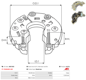 Pont de diode alternateur ARC1033