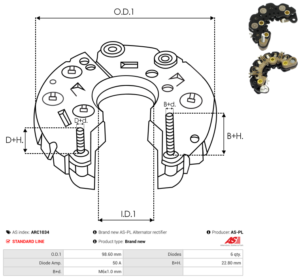 Pont de diode alternateur ARC1034
