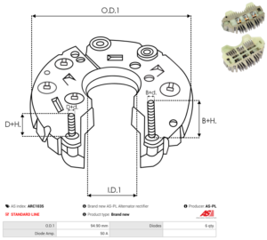 Pont de diode alternateur ARC1035