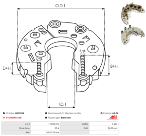 Pont de diode alternateur ARC1036