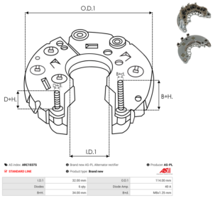 Pont de diode alternateur ARC1037S