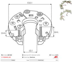 Pont de diode alternateur ARC1039