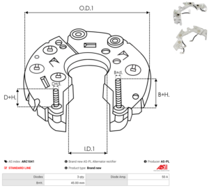 Pont de diode alternateur ARC1041