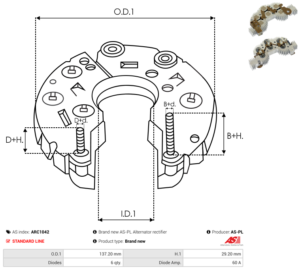 Pont de diode alternateur ARC1042