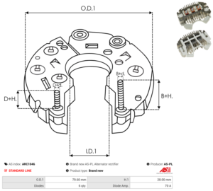 Pont de diode alternateur ARC1046