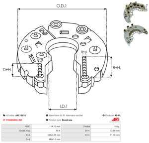Pont de diode alternateur ARC1051S