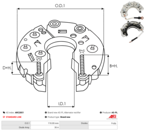 Pont de diode alternateur ARC2051