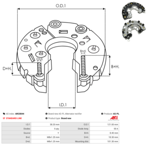 Pont de diode alternateur ARC0044