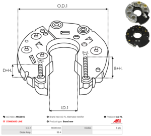 Pont de diode alternateur ARC0045