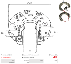 Pont de diode alternateur ARC2061
