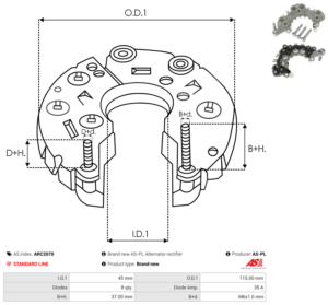 Pont de diode alternateur ARC2070