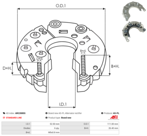 Pont de diode alternateur ARC2085S