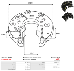 Pont de diode alternateur ARC0049