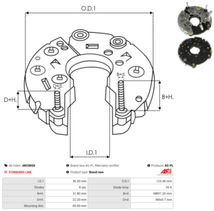 Pont de diode alternateur ARC0050