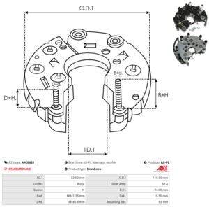Pont de diode alternateur ARC0051