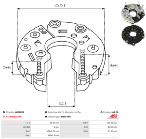 Pont de diode alternateur ARC0020