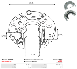 Pont de diode alternateur ARC2088S