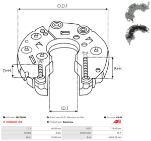 Pont de diode alternateur ARC2089S