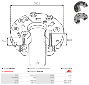 Pont de diode alternateur ARC0055
