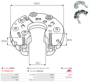 Pont de diode alternateur ARC2027