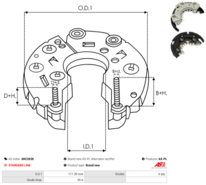 Pont de diode alternateur ARC2036