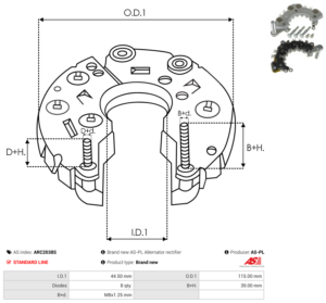 Pont de diode alternateur ARC2038S