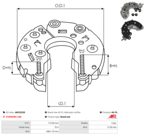 Pont de diode alternateur ARC3232S