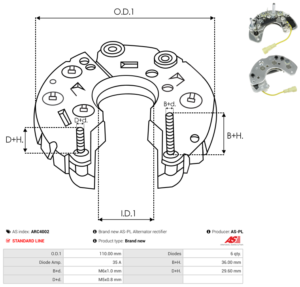 Pont de diode alternateur ARC4002