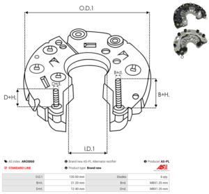 Pont de diode alternateur ARC0060