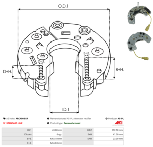 Pont de diode alternateur ARC4003SR