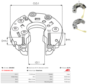 Pont de diode alternateur ARC4004