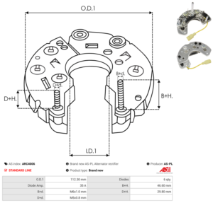 Pont de diode alternateur ARC4006