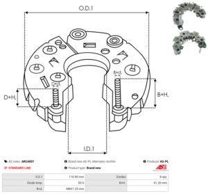 Pont de diode alternateur ARC4007